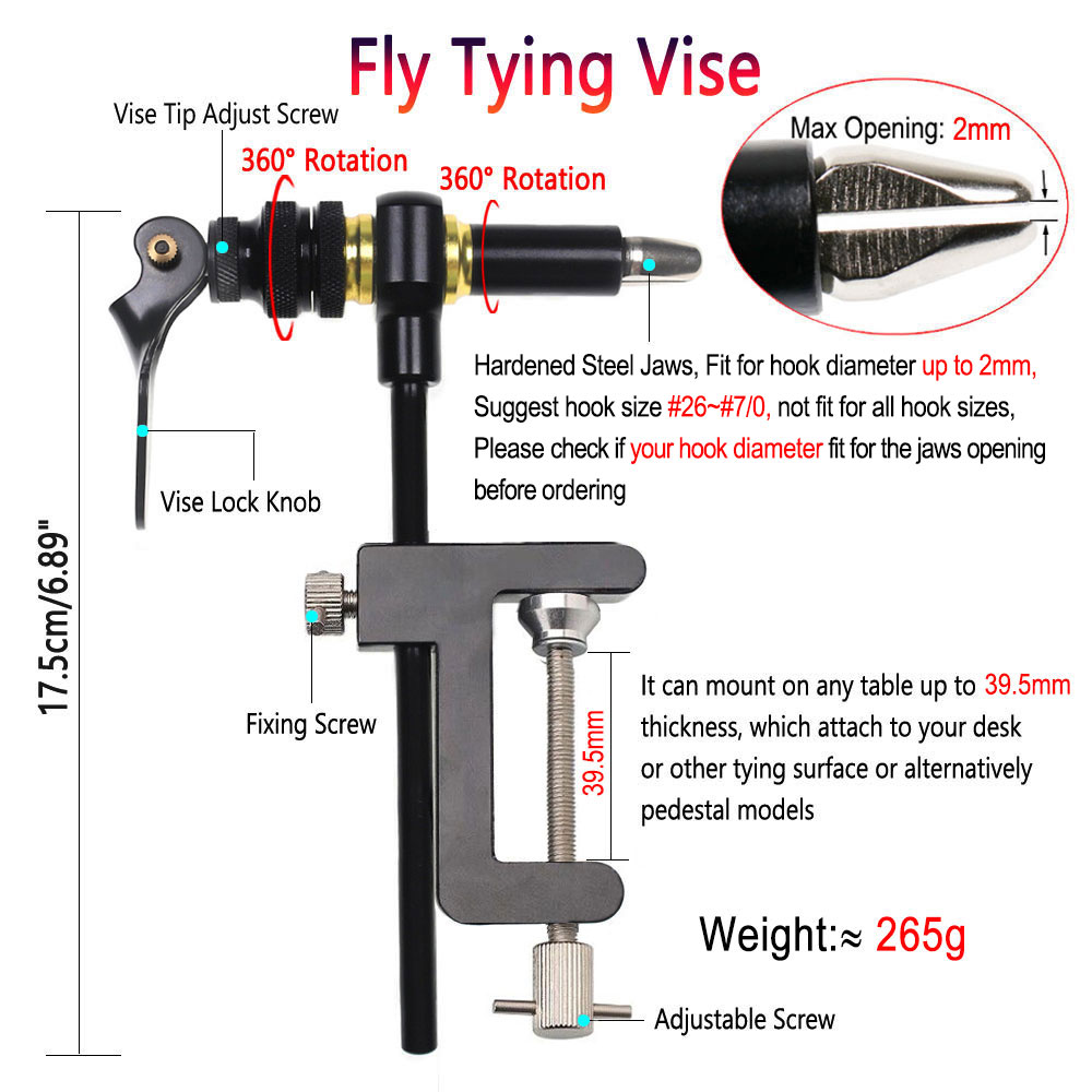 1PC 360° Rotation C-Clamp Fly  - Fishing Lure Jig review and price