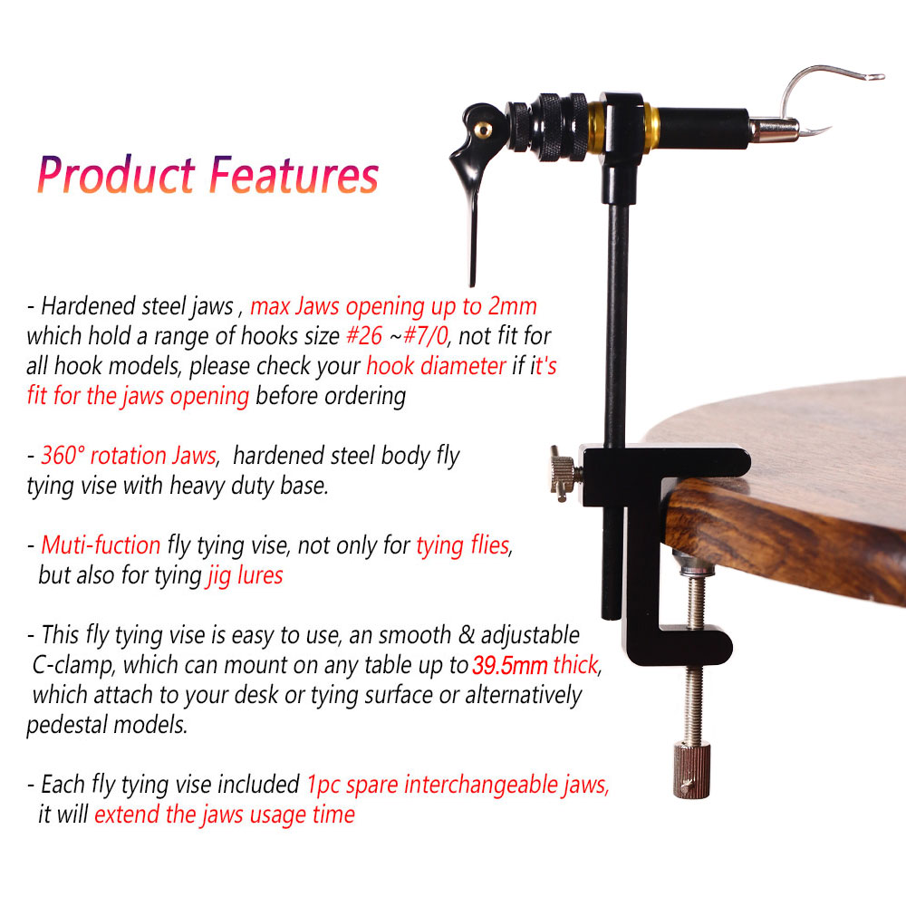 1PC 360° Rotation C-Clamp Fly  - Fishing Lure Jig review and price
