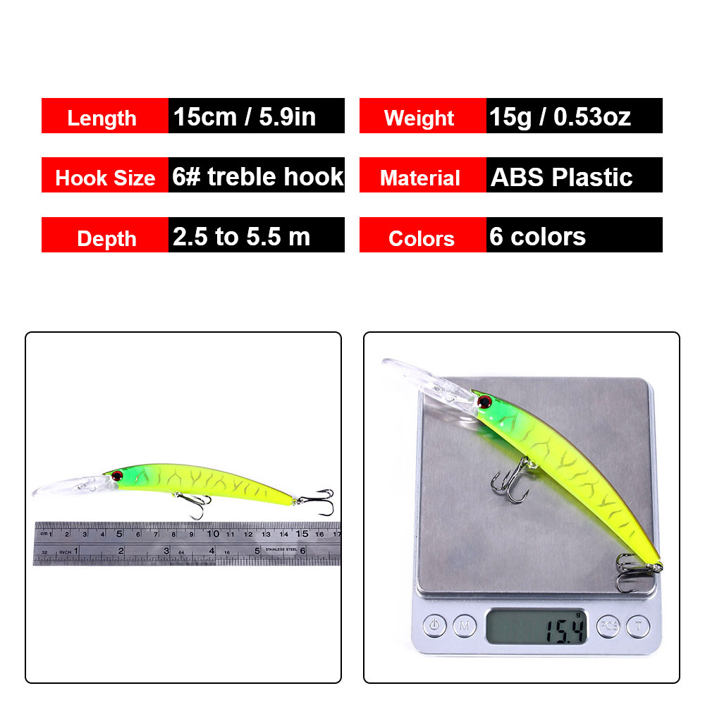 1PCS 15cm 15g  Deep Diving Jer - Fishing Lure Spinnerbait review and price