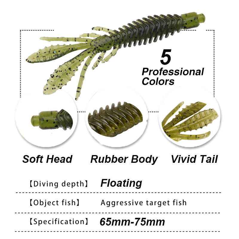 WESTBASS 5PCS Soft Larva Baits - Fishing Lure Spinnerbait review and price