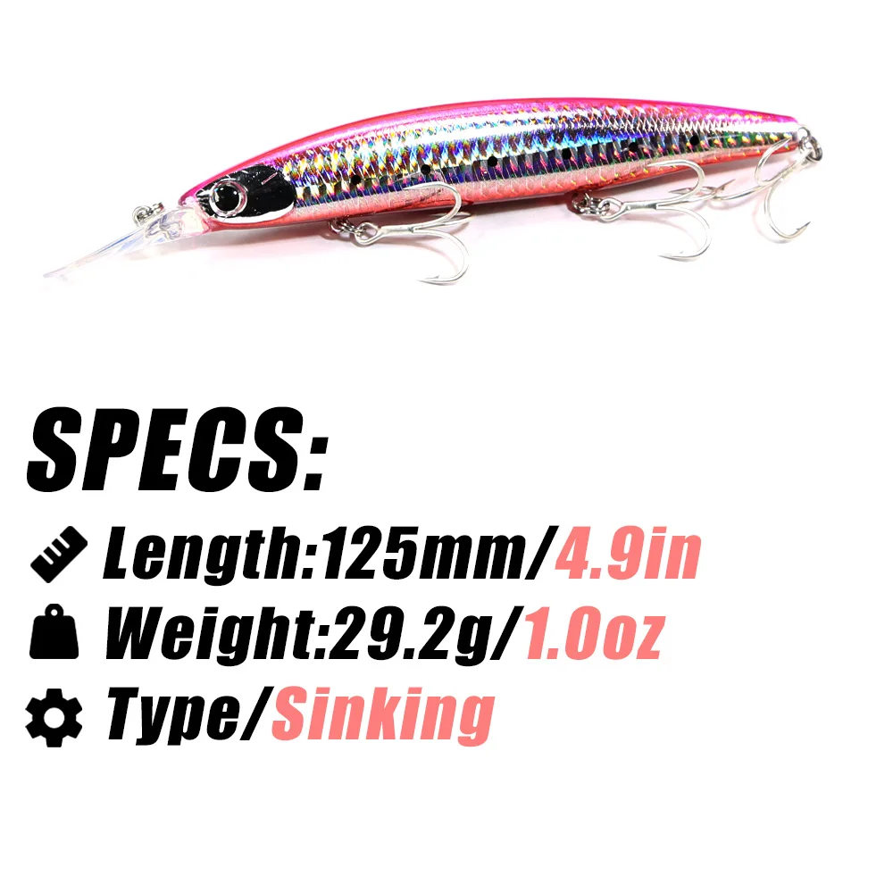 B&U 125mm Sinking Minnow Sea F - Fishing Lure Crankbait review and price